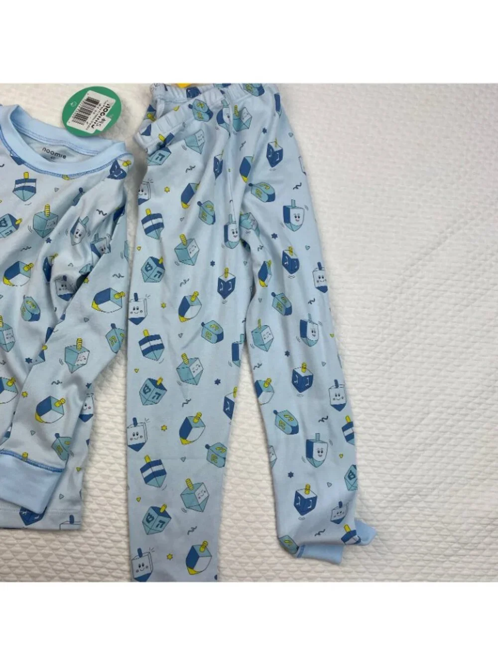 Noomie 2 Piece Pajamas Kids Boys Size 4T Blue Happy Dreidels Long Sleeve